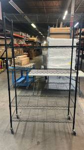 lot 8002 image: 6-Shelf Wire Shelving Unit with Casters 6 Tier Storage Rack