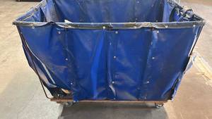 lot 8013 image: Global Industrial Laundry Cart with Blue Vinyl Liner and Metal Frame