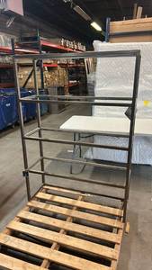 lot 8048 image: Coverings Design 4-Tier Metal Frame Display Shelving Unit