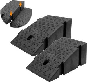 lot 4014 image: YYDS Curb Ramp, 6 7 Rise Height 2 Pack,Heavy Duty Plastic Ramps,Interlock Curb Ramps for Driveway,Threshold Ramp for Sidewalk,Driveway,Car, Scooter, Bike, Motorcycle (7 inch high)