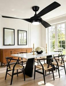 lot 4015 image: Depuley Ceiling Fans with Lights and Remote 52-Inch Designer Series 3-Blade Low Profile Fan   Black Modern Sculptural Ceiling Fan with Quiet Reversible DC Motor, Dimmable LED for Bedrrom Living Room