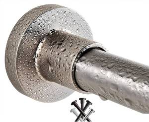 lot 4016 image: BRIOFOX Tension Curtain Rod 43-73 Inches Brushed Nickel, Rustproof and Non-Slip and Heavy Duty Shower Curtain Rod for Window or Bathroom, 304 Stainless Steel