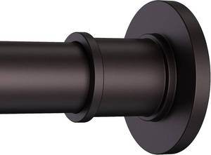 lot 4017 image: BRIOFOX Industrial Shower Curtain Rod - Rustproof Non-Slip 43-72 Inch Stainless Steel Tension Curtain Rod for Window or Bathroom, Bronze