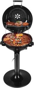 lot 4026 image: Electric BBQ Grill Techwood 15-Serving IndoorOutdoor Electric Grill for Indoor & Outdoor Use, Double Layer Design, Portable Removable Stand Grill, 1600W (Stand Black BBQ Grills)