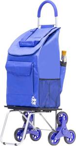 lot 4047 image: dbest products Stair Climber Bigger Trolley Dolly, Blue Shopping Grocery Foldable Cart Condo Apartment