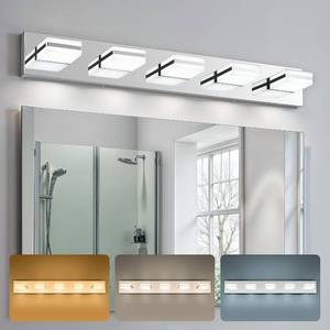 lot 4066 image: VONLUCE LED Bathroom Light Fixture, 5-Light Modern Vanity Light, Chrome