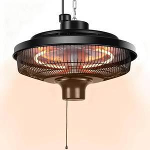 lot 4102 image: $102 Fanspex Hanging Patio Heater, 1500W Electric Infrared Heaters for Home, Gazebo, Garage, Greenhouse, Ceiling Mount with Overheat Protection, IPX4 Water Resistance, Adjustable Height (Black)