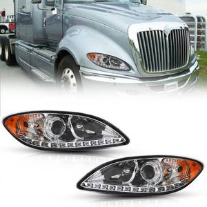 lot 4115 image: $280 For International Prostar Headlight 2008 2009 2010 2011 2012 2013 2014 Headlamp Assembly Replacement (Pair)