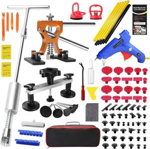lot 5016 image: Paintless Dent Removal Kit for Cars - Dent Puller Kit with Premium Dent Lifter, Strong Adhesion Glue Sticks & Puller Tabs, Removable T-bar Puller, PDR Kit for & Auto Body Dent Repair