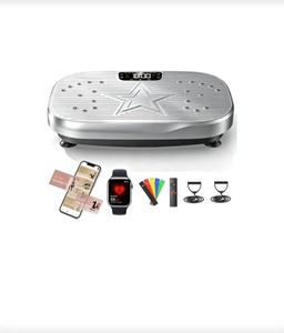 lot 5026 image: Vibration Plate Exercise Machine with Smart APP, 199 Levels Whole Body Vibrating Platform with 68 Video Courses, Lymphatic Drainage Weight Loss Shaker Plate, with Bluetooth, Remote, 5 Resistance Bands