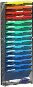 lot 5030 image: samstar 16 Tier Wall File Organizer Hanging Wall File Holder Wall Mount Paper Folder Organizer, Magazine Rack, Mesh Made,Black