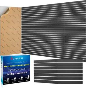 lot 5038 image: BSHEAD 6 Pack 2-Layer Fold Soundproof Wall Panels, 24 x 12 x 0.43 in Large Sound Proof Foam Panels for Walls, 0.9lbft  High Density, 3D Acoustic Panels,Artistic Noise Dampening Panels Black&White