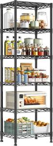 lot 5043 image: DurayLoly 63.8 H 6-Tier Narrow Storage Shelves, 265lbs, Adjustable, Pantry