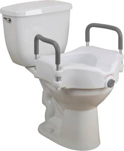 lot 5059 image: Drive Medical 2-in-1 Raised Toilet Seat with Removable Padded Arms