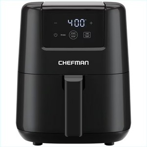 lot 5074 image: Chefman 2 Qt Compact Air Fryer w Digital Display and Shake Reminder - Black, New