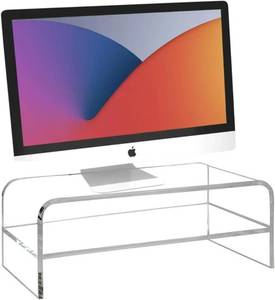 lot 5100 image: Acrylic Monitor Stand, 16 inch 2 Tier Computer Monitor Stand Riser