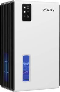 lot 5101 image: NineSky Dehumidifier, 1000 sq.ft Dehumidifiers for Home with 95oz Large Water Tank,Quiet Dehumidifier with 7-Color Ambient Light & Auto Shut Off, Dehumidifier for Basement, Bedroom, Bathroom (White)