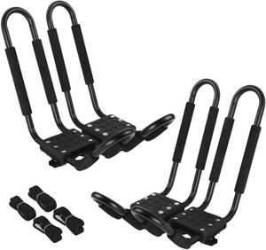 lot 5103 image: PIRIPARA Kayak Roof Rack 2 Pairs J-Bar Carrier Holder for Canoe, SUV, Cars, Truck, Surf Ski, Car Top Mount Racks for Trip, Set of 4