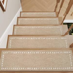 lot 5107 image: tchdio Stair-Treads Non Slip 15PC Soft Stair Treads for Wooden Steps 8x30