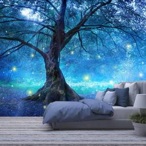 lot 5129 image: Bormia Fantasy Wall Mural Fairy Tree in Mystic Forest Wall Decor Photo Wallpaper for Kids Room Living Room Bedroom