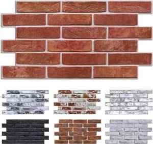 lot 5135 image: Commomy Peel and Stick Faux Brick 3D Wall Panels 12 pcs of 22.8 x 11.8