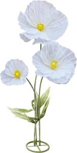 lot 5148 image: White Artificial Poppy Flowers, Large Faux Bloom Decor For Wedding Home