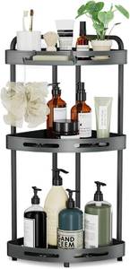 lot 5151 image: 3Tier Aluminum Corner Shower Caddy Standing Rustproof-Grey