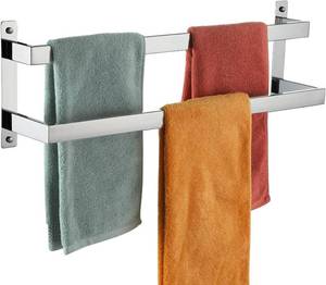 lot 5161 image: KOKOSIRI Towel Bars Bath Towel Holders 24 Inches Chrome Bathroom 2-Tiers Ladder Towel Rails Wall Mounted Towels Shelves Rack Polished Stainless Steel, B5008CH-L24