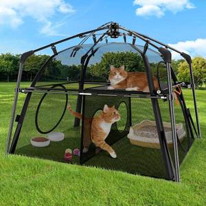 lot 5172 image: Extra Large Catio Outdoor Cat Enclosure Rywell 2-Tier Cat Tent for Patio, Balcony, Indoor & Camping, Foldable Outdoor Cat Playpen with Windows, Weatherproof Sunproof (Carry Bag Included)