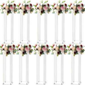 lot 5201 image: $170 31.5inch 10 Set Acrylic Flower Vase Column Stand Wedding Flower vase Wedding Centerpieces for Tables