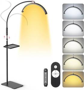 lot 5206 image: LIONVISON Half Moon Lash Light 6500K LED Lamp Ring Light with Tray