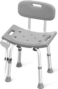 lot 5207 image: HOMLAND Shower Chair for Inside Shower with Removable Back, Aluminum Frame
