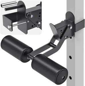 lot 6015 image: Kipika Nordic Hamstring Curl Squat Rack Attachment for Power Rack with 58 or 1 Hole - Adjustable Leg Hold Down Attachment with Premium Leather Surface