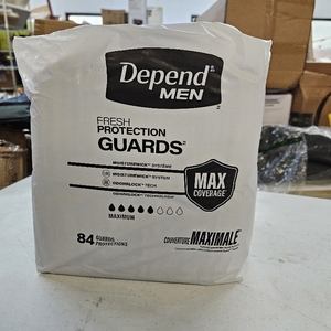 lot 6017 image: Depend Guards Incontinence Pads for Men, Maximum Absorbency, 84 Count