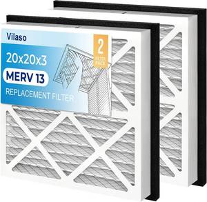 lot 6022 image: Vilaso 20x20x3 Air Filter MERV 13 Replacement for Zephyr VGF Series, 2 Pack