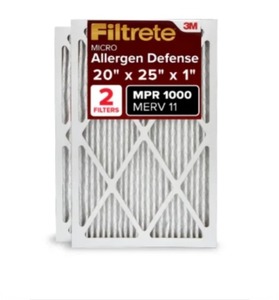 lot 6024 image: Filtrete Allergen Defense Filter AD03-2PK-1E, 20 in x 25 in x 1 in