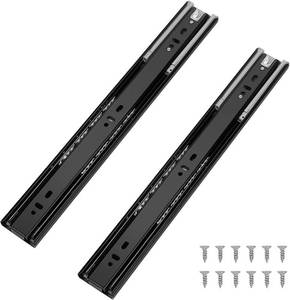 lot 6038 image: Probrico 6 Pairs 22 Inch Soft Close Drawer Slides, Ball Bearing Full Extension Dresser Slides, Side Mount Heavy Duty Black Drawer Slides Glides