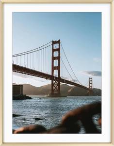 lot 6044 image: Frametory 18x24 Gold Aluminum Metal Picture Frame Mat for 16x20 Glass