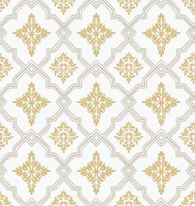lot 10027 image: Guvana Boho Peel and Stick Wallpaper - Yellow and White Geometric DIY Contact Paper - Removable for Living Room, Bedroom, Cabinets - 16.14x78.7