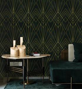 lot 10065 image: CiCiwind Black and Yellow Peel and Stick Wallpaper 16x197Geometric Lines Stripes Contact Paper Removable Self-Adhesive Wall Paper for Bedroom Living Room