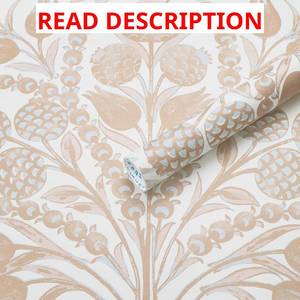 lot 10066 image: CiCiwind 197 17.3 Peel and Stick Wallpaper Boho Floral Wall Paper White and Pink Contact Paper Removable Self Adhesive Bedroom Living Room Walls Decor Vinyl Rolls