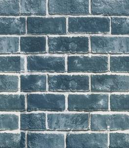 lot 10070 image: Timeet Peel and Stick Wallpaper Blue Brick Wallpaper Faux Brick Contact Paper 15.74x118.11 Vintage Brick Wallpaper Removable Self Adhesive Wallpaper for Walls Covering Home Decoration