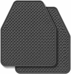 lot 5233 image: Urinal Mats for Men Bathroom, Non-Slip Silicone Mat with Raised Dots & Edge Lip, Waterproof Reusable Floor Mat Helps Reduce Splashing & Leakage, Odor Resistant, Black, 2 Pack
