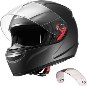 lot 5239 image: VEVOR Full Face Motorcycle Helmet DOT Approved, Dual Visor & Interchangeable Lens, Smart Street ABS Helmet Comfortable Motocross Helmet, Fit for Youth & Adults XL
