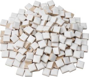 lot 5242 image: 300g Ceramic Mosaic Tiles White,200 Pieces Mosaic Pieces for Crafts,0.47inch Square,Easy to use for DIY Art and Indoor Outdoor Craft Decoration,White