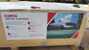 lot 1009 image: Unused SDLC2040FT Open-Sided Steel Carport - 20 x 40 ft