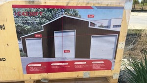 lot 1011 image: Unused SDL4230TGMS Triple Garage Metal Shed - 42 x 30 ft