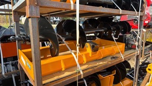 lot 8020 image: Unused Future Skid Steer Auger Attachment with 8, 12 and 16 Inch Augers
