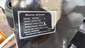 lot 8031 image: Unused Future FT-SZYMJ MINI Skid Steer Stump Grinder