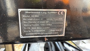 lot 8034 image: Unused Future FT-HLS82 Skid Steer Horizontal Log Splitter